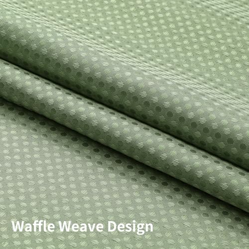 Full product view of the waterproof heavy duty bathroom set in sage green.