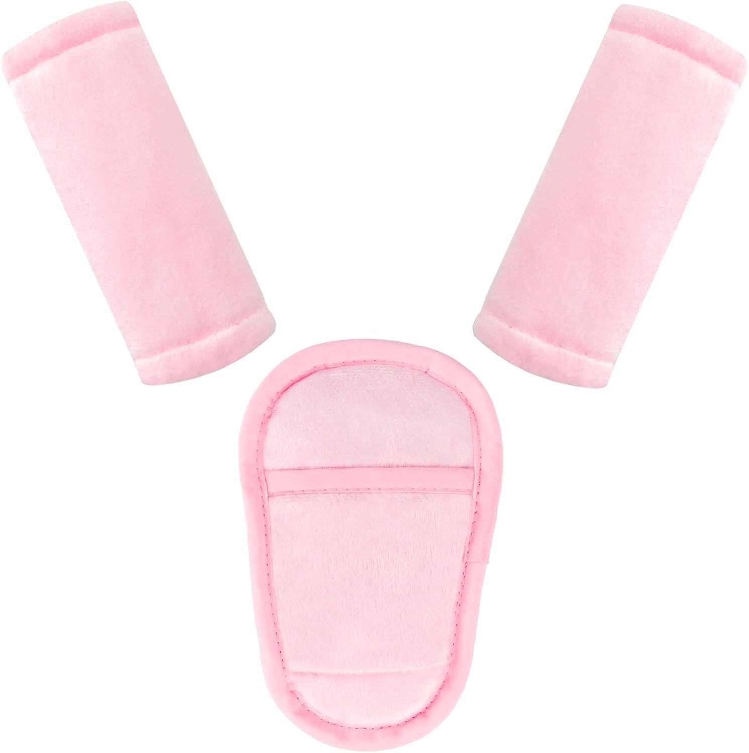 Man Fai Sky pink car seat strap pads set front view