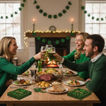 Tedercle St. Patrick's Day napkins styled on a spring dinner table