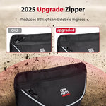 Interior of UTV center storage bag with multiple pockets.