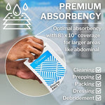 CareStock extra absorbent wound care pads displaying the secure sealed edges design.