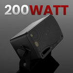 Pyramid two hundred watts pair of speakers back view showing red and black terminals