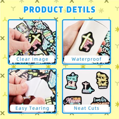 Waterproof religious stickers for laptops and journals