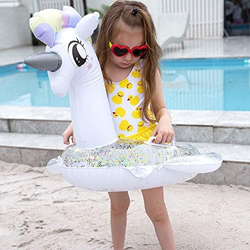 Side profile of Cicitoywo inflatable unicorn swimming ring