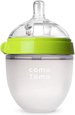 Comotomo Natural Feel Baby Bottle front view green