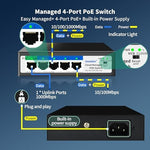 Goalake compact Ethernet switch top view displaying the sturdy black metal design
