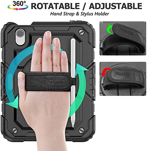 SEYMAC Stock protective cover back view highlighting the 360 degree rotating hand strap.
