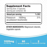 Side profile of Health Lfe electrolyte support potassium supplement bottle
