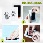 Dog paw impression captured clearly on a white keepsake card