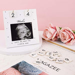 NQEUEPN pregnancy announcement frame highlighting the star and moon details with weekly countdown numbers