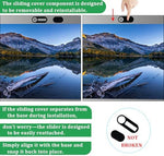 Ultra thin webcam cover slide attached to a sleek laptop screen bezel displaying slim profile