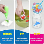 Children creating 3D squishy aqua fairy pets using magic gel kit