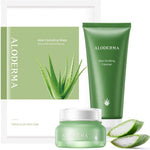 Aloderma brand pure aloe skin soothing set with cleanser and facial cream for dry skin