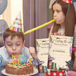 Dsjaidh 20 pack fantasy birthday invitation cards stack showing premium texture.