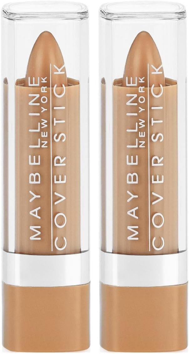 Comparison of Maybelline Cover Stick yellow vs skin tone