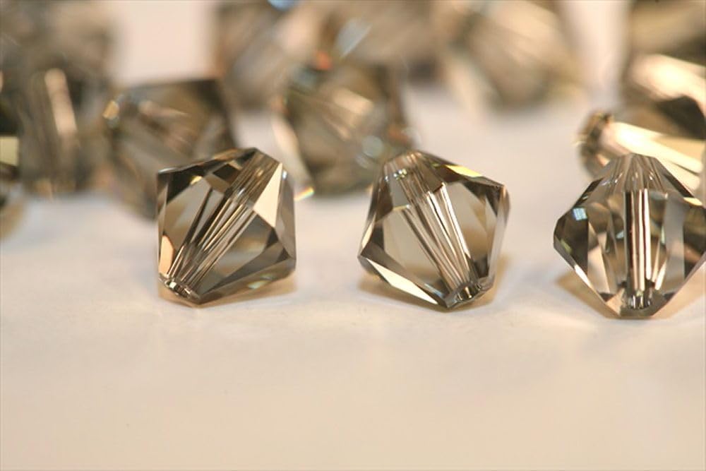 Close up view of crystal bead multi-faceted cut