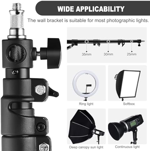 LOMTAP adjustable photography light stand extended to forty five inches over a salon chair.