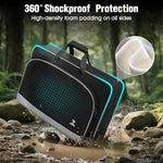 Bosynoy waterproof travel case rear view showing integrated luggage strap