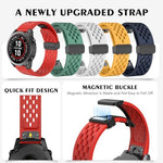 ISABAKE breathable red sport strap with perforated air holes layout