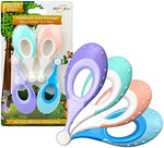 BPA-free baby toothbrush with integrated teething pads for gum relief.