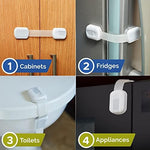 Wappa child proof strap locks applied to refrigerator door