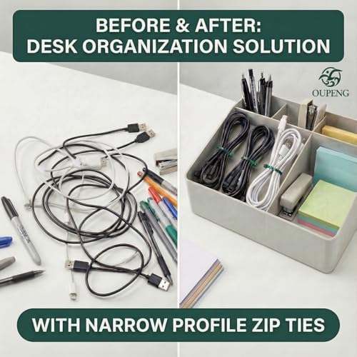 Multi purpose 8 inch green plastic wire ties organizing computer cords