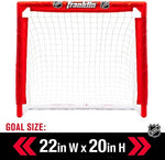 Franklin Sports children indoor hockey kit featuring left handed and right handed mini sticks
