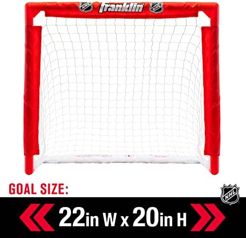 Franklin Sports children indoor hockey kit featuring left handed and right handed mini sticks