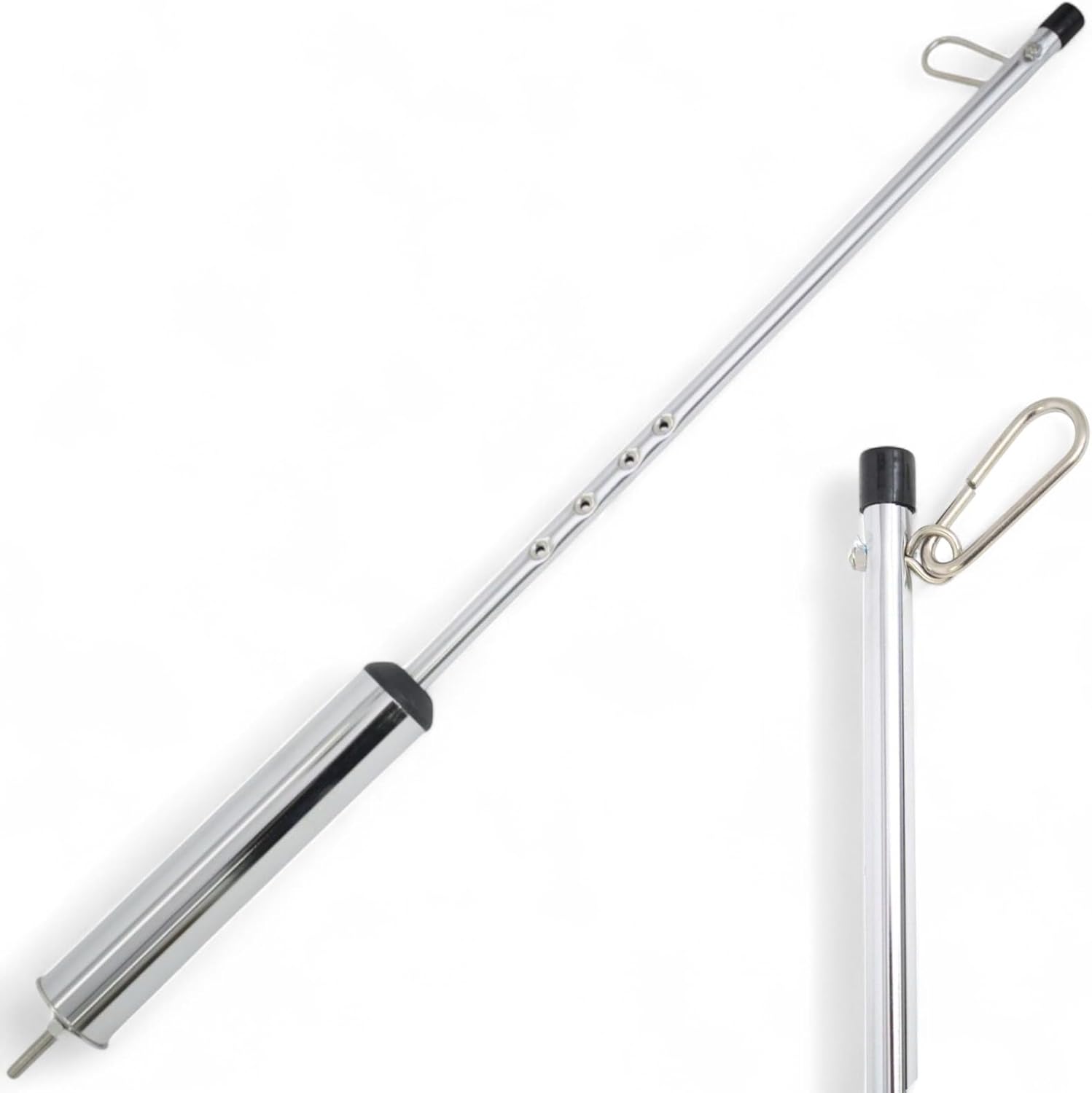 Maxx Truck Parts chrome brake hose tender pogo stick front view for semi truck line organization.