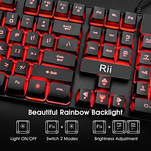 Side profile of Rii RK100 office and gaming keyboard