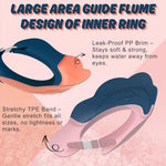 Extra soft pink silicone material detail of the leak-proof baby bathing cap.