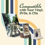 Angled view of a sturdy triple LP compatible vinyl record holder