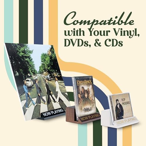 Angled view of a sturdy triple LP compatible vinyl record holder
