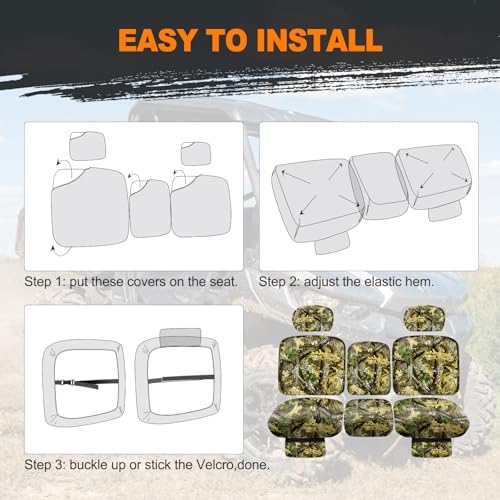 Side view of Bordan camo seat covers on Can-Am Defender