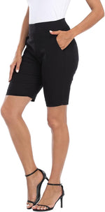 HDE mid rise 10 inch inseam shorts side angle