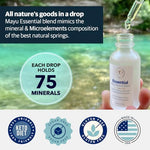 The full kit of Mayu essential mineral hydration supplements displayed on a modern kitchen counter.