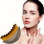 Top down view of MASENT skincare tool illustrating the precise skin fitting curvature for chin sculpting.