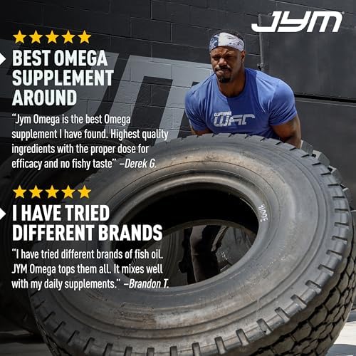 USA imported JYM Supplement Science authentic omega 3 nutritional product seal and manufacturing details.