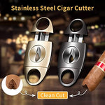 V-Cut Cigar Cutter, Stainless Steel Sharp Blade Cigar Guillotine Scissors for Men(Grey) - Image 6