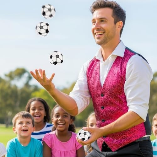 Six juggling balls arranged on a practice surface