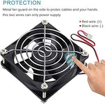 GDSTIME 8cm high speed industrial chassis cooling fan unboxing layout showing the fan unit along with screws and nuts.