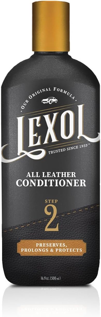 Lexol All Leather Conditioner sixteen point nine ounce bottle front view premium car leather care treatment