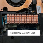 High performance laptop solid state drive cooling accessory close up.