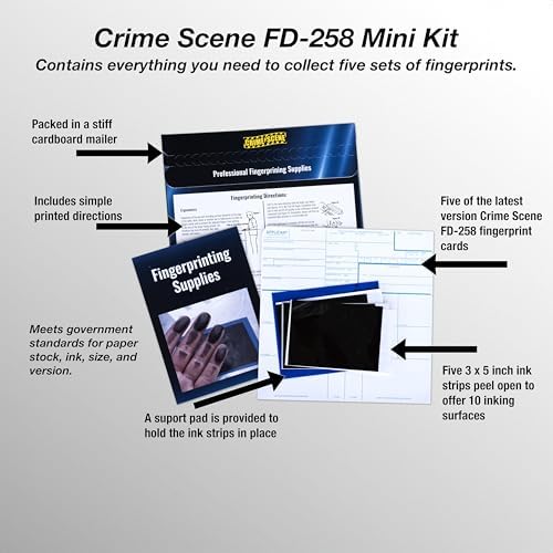 Close up of Crime Scene single use ink strips peeling open on a table