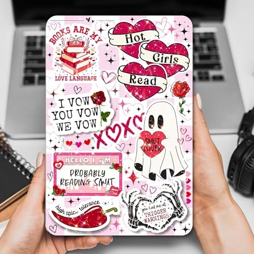 Kindle Paperwhite inside clear case with decorative paper insert.