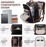 LOVEVOOK 17 inch carry on backpack opened 180 degrees showing packing cubes