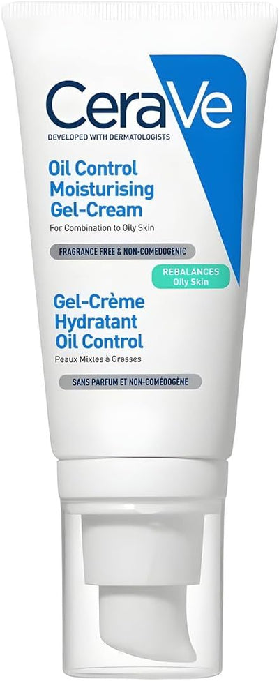 CeraVe Oil Control Moisturizing Gel-Cream, Face Moisturizer for Oily Skin, Niacinamide, Hyaluronic Acid & Oil Absorbing Technology To Rebalance Oily Skin, Non-Comedogenic, Fragrance Free & Oil-Free - Image 1