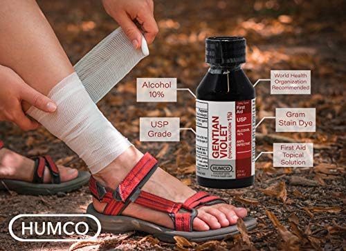 Humco Gentian Violet liquid bottle side profile