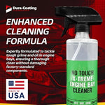 Dura Coating spray and rinse vehicle engine compartment cleaning product close up