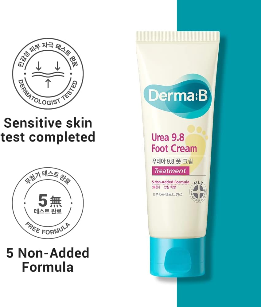 Derma:B Urea 9.8% Foot Cream lifestyle image with botanical oils